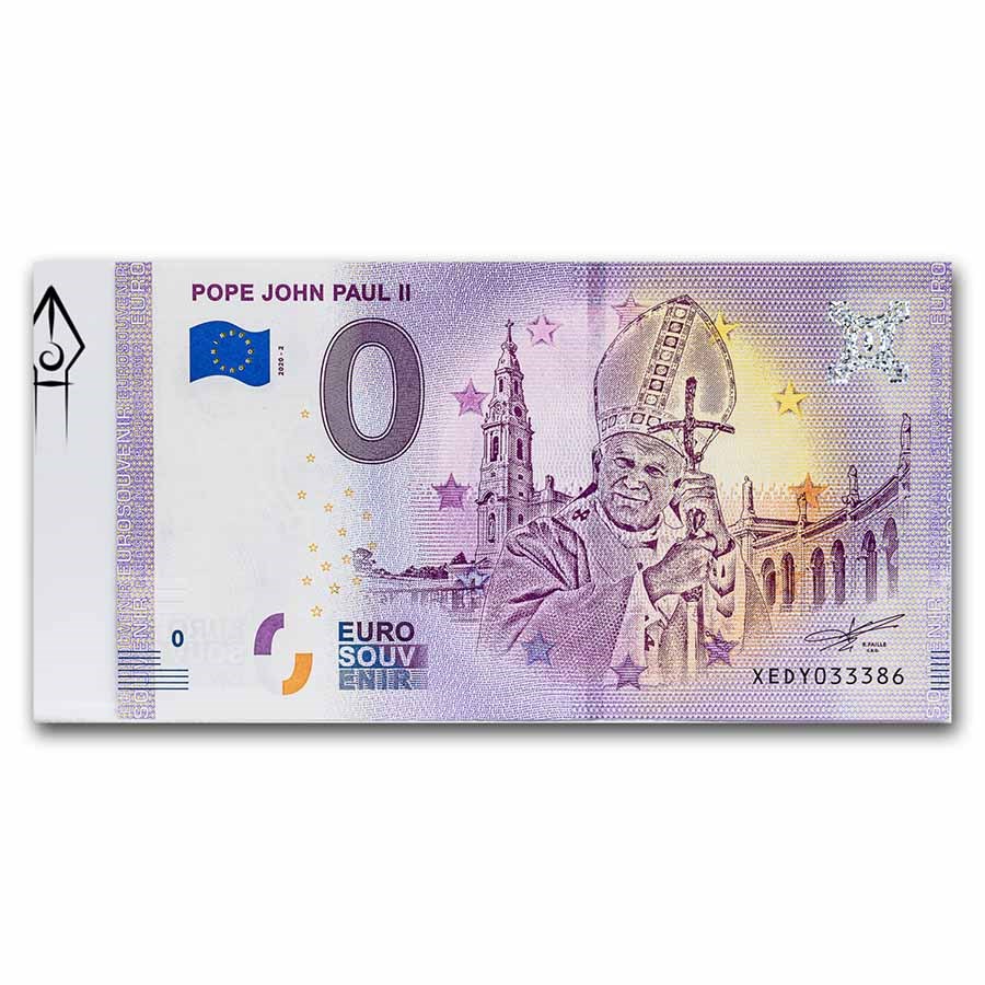 2020 Vatican City Pope John Paul II 0 Euro Souvenir Banknote Unc